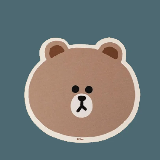 韩国 LINE FRIENDS 布朗熊鼠标垫桌垫办公女生护腕垫硅胶防滑鼠标垫子小号电脑滑鼠垫 布朗熊头像款【鼠标垫】1个