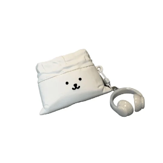 优思顿 可爱自嘲熊布袋苹果耳机保护壳适用于苹果 AirPods 5 代【自嘲熊布袋】1 + 耳机挂件 1
