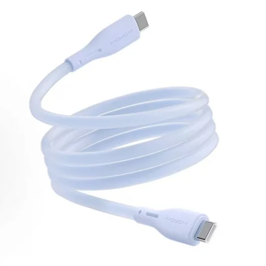 沃品 硅胶快充数据线蓝色2m Type-c转c 60瓦闪充闪传