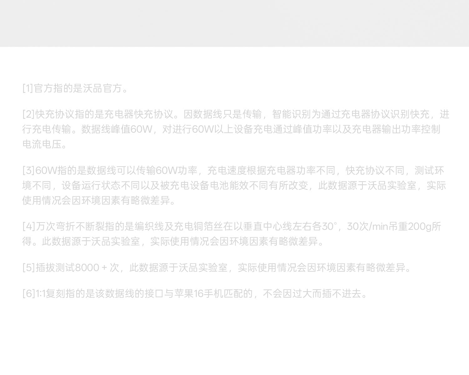 沃品 硅胶快充数据线蓝色2m Type-c转c 60瓦闪充闪传 · 详情图 19