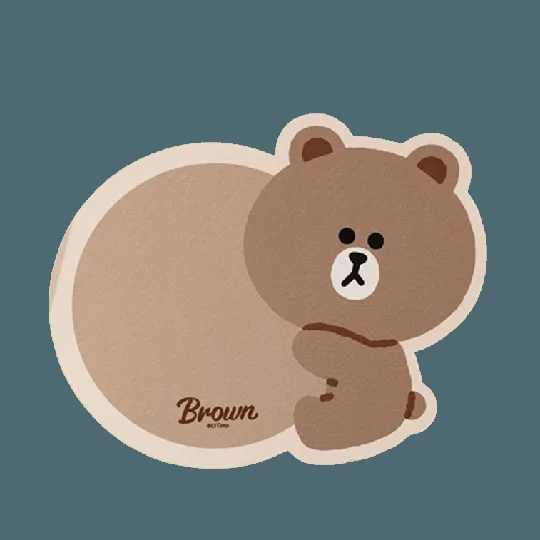韩国 LINE FRIENDS 布朗熊鼠标垫桌垫办公女生护腕垫硅胶防滑鼠标垫子小号电脑滑鼠垫 布朗熊抱姿款【鼠标垫】1个