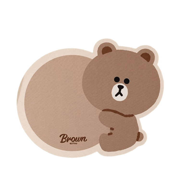 韩国 LINE FRIENDS 布朗熊鼠标垫桌垫办公女生护腕垫硅胶防滑鼠标垫子小号电脑滑鼠垫 布朗熊抱姿款【鼠标垫】1个