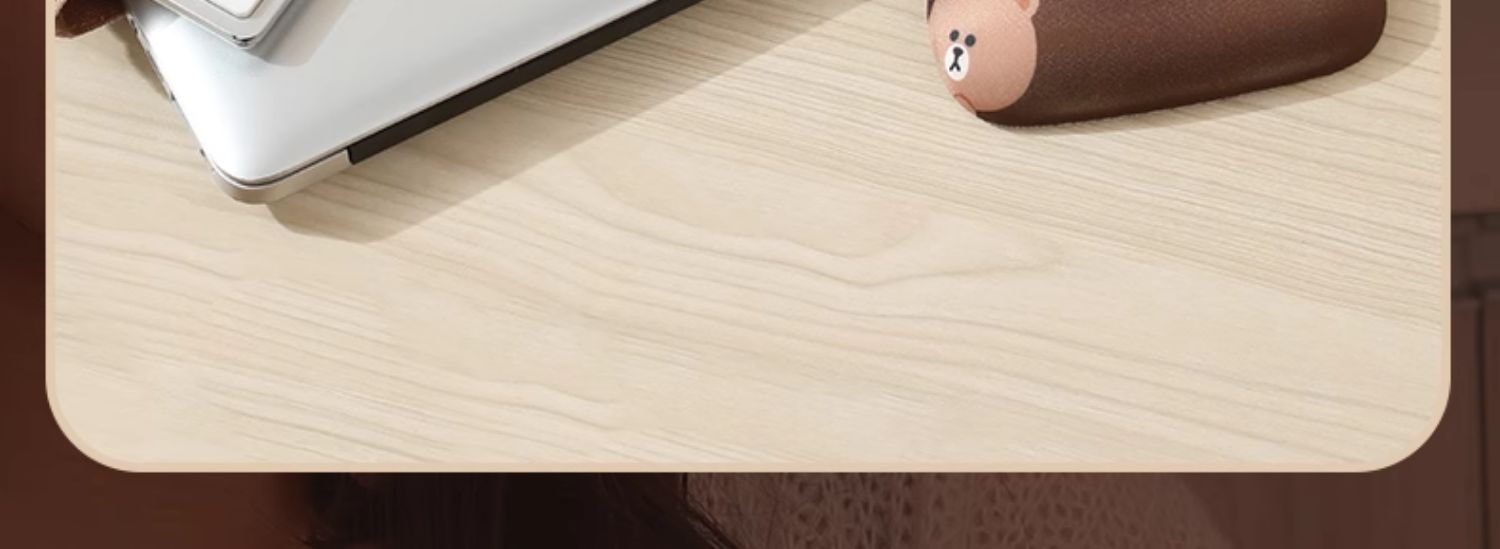 韩国 LINE FRIENDS 布朗熊鼠标垫桌垫办公女生护腕垫硅胶防滑鼠标垫子小号电脑滑鼠垫 布朗熊头像款【鼠标垫+手托】1个 · 详情图 7